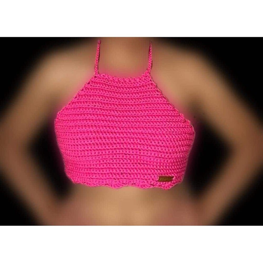 Handmade Pink Crochet Barbie movie inspired Crop Top,asthetic,coachella,Boho